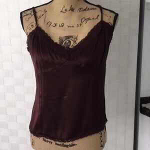 Woman’s Camisole by Ebyeci color Brown size 12 Lace trim on top & hem #544